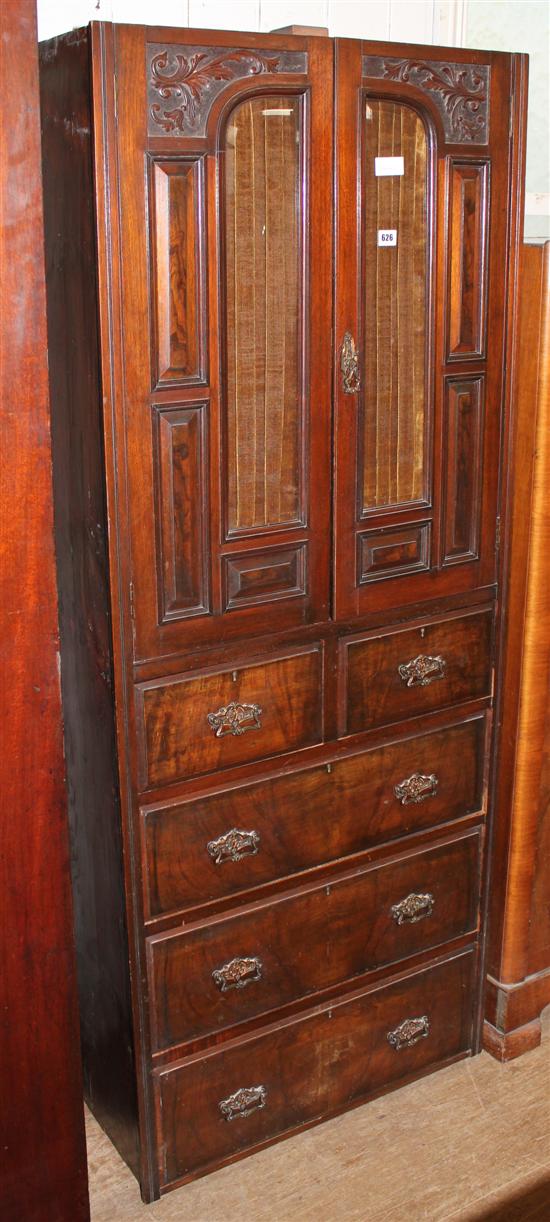 Walnut wardrobe central section